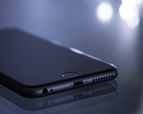 Mobile gaming device close up at an exhibition