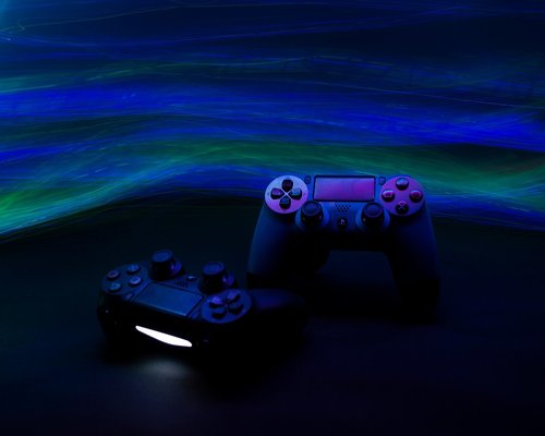 Console controller on display at an interactive station